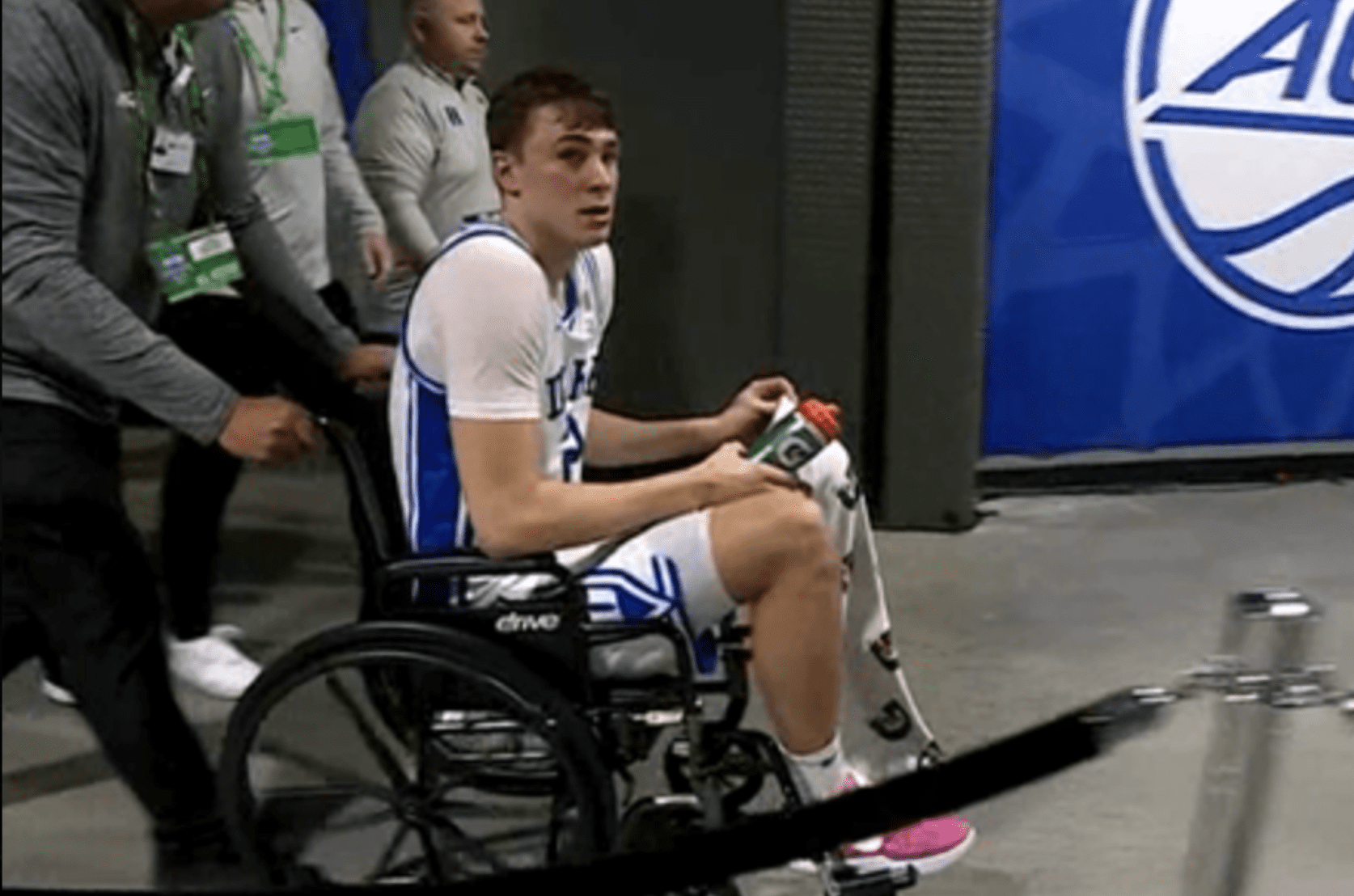 On Thursday, Duke star player Cooper Flagg went down with an injury in the first half of the team's game against Georgia Tech.